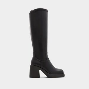 ALDO Women's Auster‎ Black Knee-High Platform Boots Chunky Heel NIB Sz 7.5